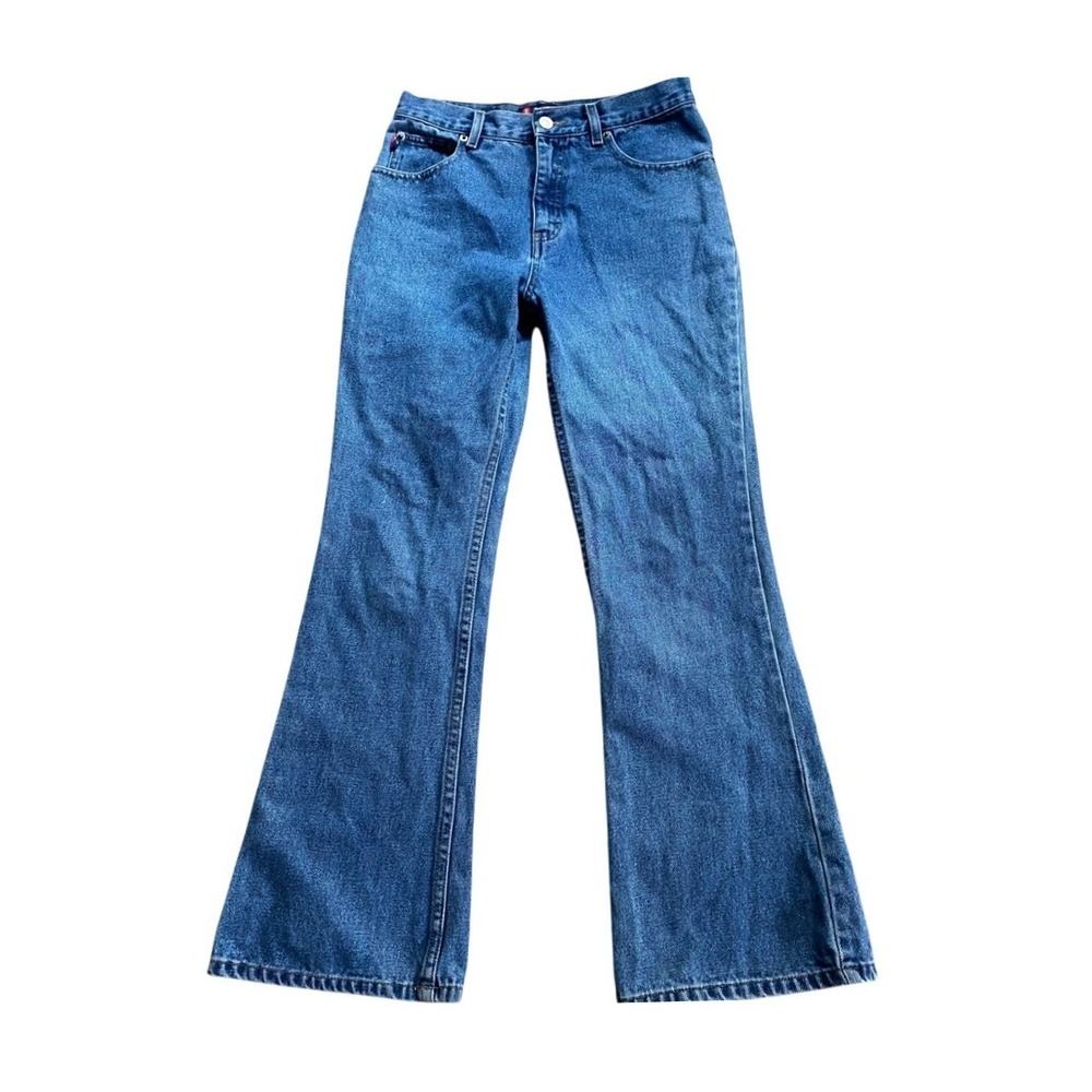 Vintage Y2K Bongo Flare Jeans High Waisted Bell Bottom 14 Girls Blue Western 90s